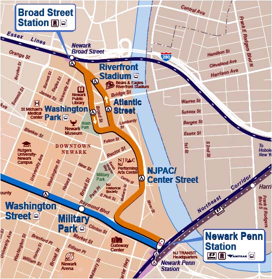 Newark Light Rail Map Broad Street Station Line